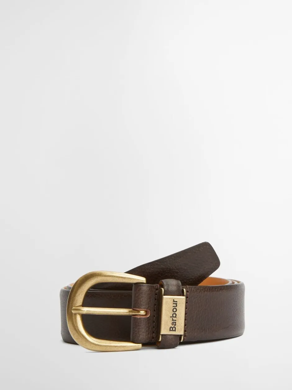 Riemen En Bretels*Barbour - ® Clyde leren riem Bruin