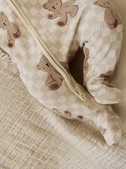Multipacks|Babypakjes En Babypyjama's|Next Bruin - Bear Print baby slaappakjes met tweezijdige rits 4 -pack (0mnd -2jaar)