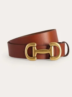 Ceintuurs*Boden - - Snaffle leren riem met rand Bruin