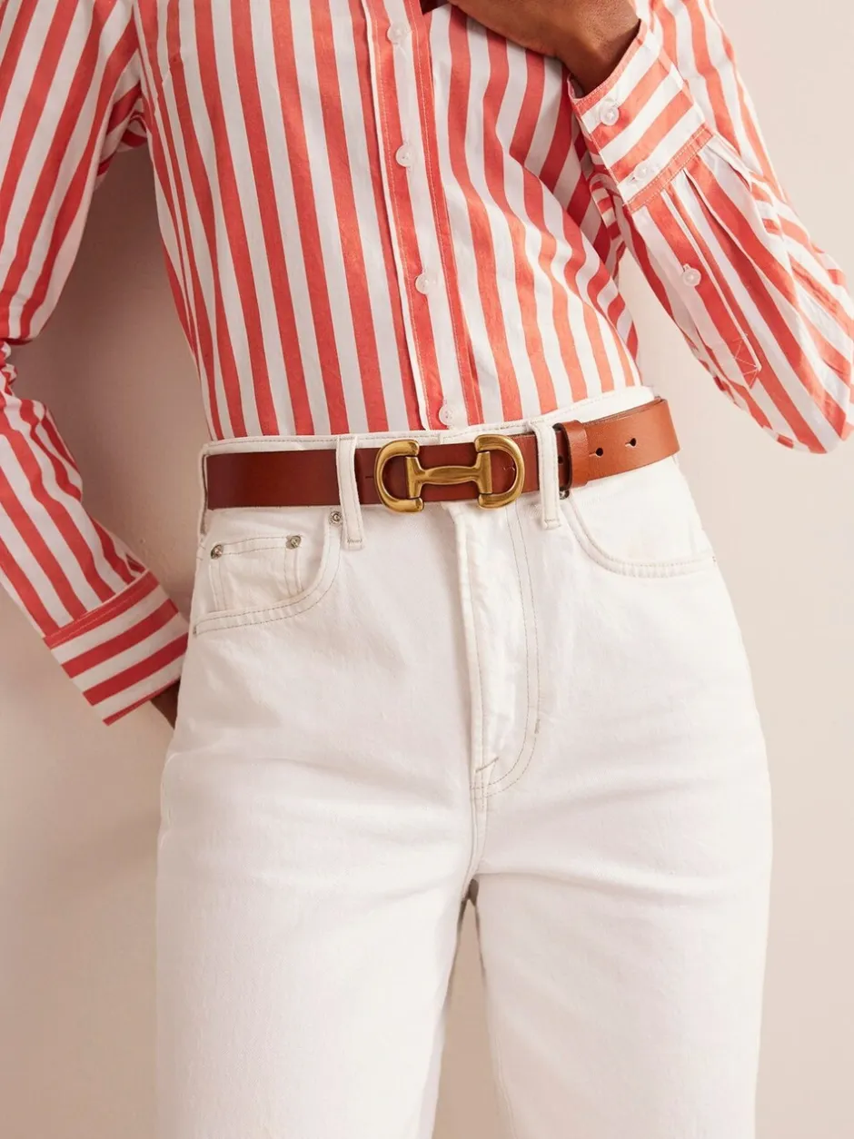 Ceintuurs*Boden - - Snaffle leren riem met rand Bruin
