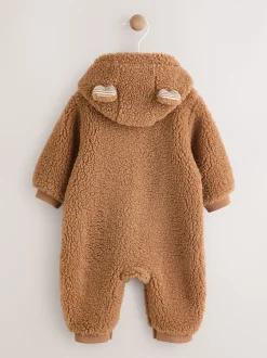 Jassen, Jacks En Kinderwagenpakjes|Jassen En Jacks*Next Bruin - Borg Baby Pramsuit Met capuchon