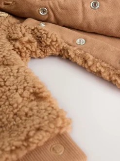 Jassen, Jacks En Kinderwagenpakjes|Jassen En Jacks*Next Bruin - Borg Baby Pramsuit Met capuchon