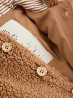 Jassen, Jacks En Kinderwagenpakjes|Jassen En Jacks*Next Bruin - Borg Baby Pramsuit Met capuchon