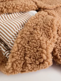 Jassen, Jacks En Kinderwagenpakjes|Jassen En Jacks*Next Bruin - Borg Baby Pramsuit Met capuchon