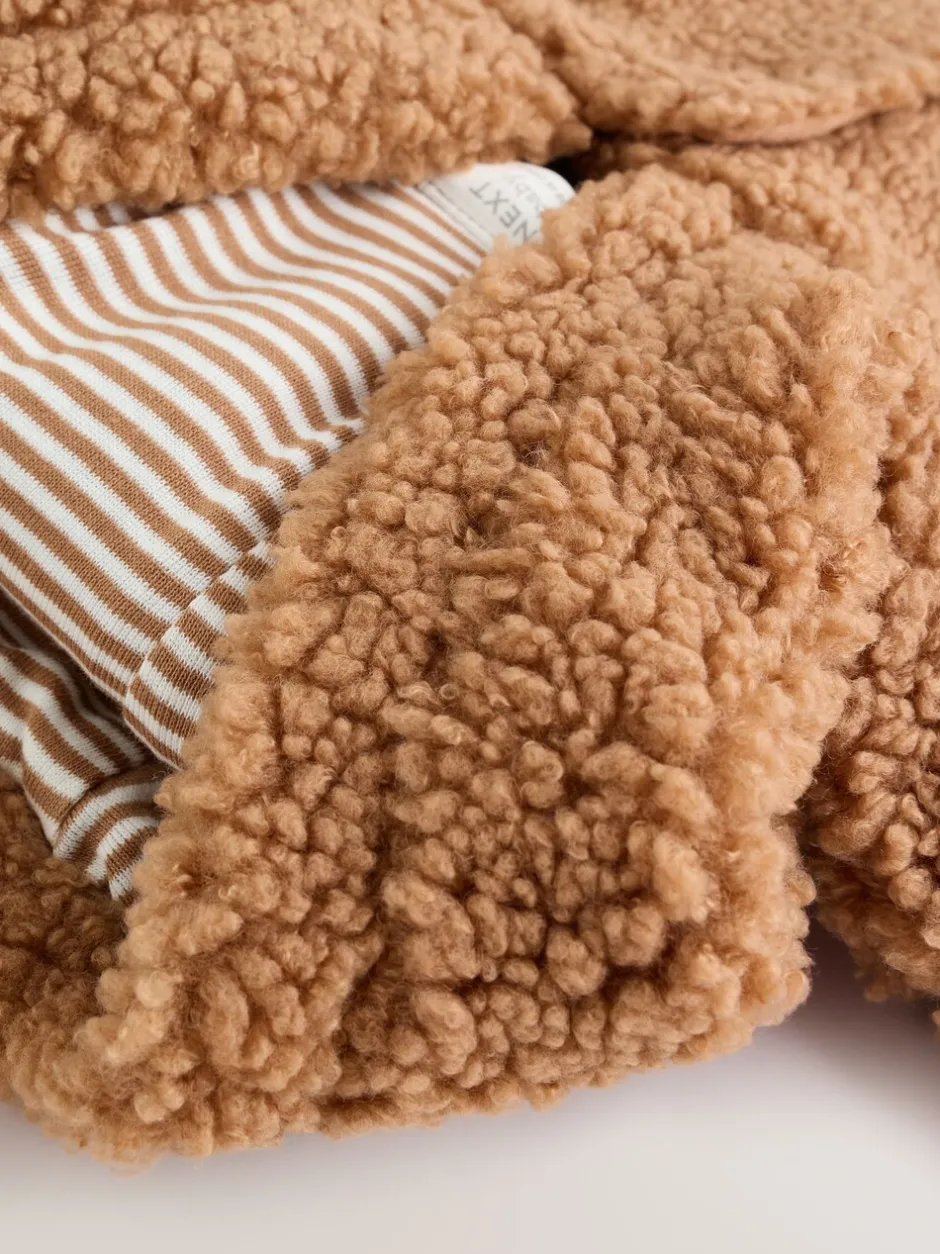 Jassen, Jacks En Kinderwagenpakjes|Jassen En Jacks*Next Bruin - Borg Baby Pramsuit Met capuchon