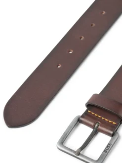 Riemen En Bretels|BOSS - Baxton leren riem Bruin