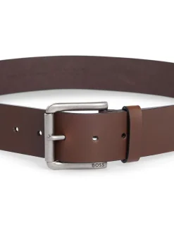 Riemen En Bretels|BOSS - Joris Leren Riem Bruin