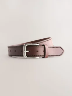 Riemen En Bretels|Next - Casual leren riem Bruin