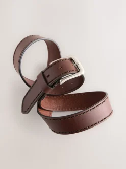 Riemen En Bretels|Next - Casual leren riem Bruin