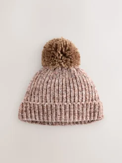 Mutsjes En Antikrabwantjes|Mutsen, Handschoenen En Sjaals|Next Bruin - Chenille Baby Hat with a Pom (0mths-2yrs)