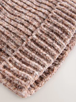 Mutsjes En Antikrabwantjes|Mutsen, Handschoenen En Sjaals|Next Bruin - Chenille Baby Hat with a Pom (0mths-2yrs)