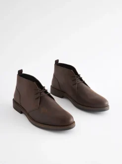 Boots|Next - Chukka-laarzen van gewaxt leer Bruin