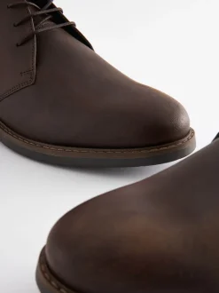 Boots|Next - Chukka-laarzen van gewaxt leer Bruin