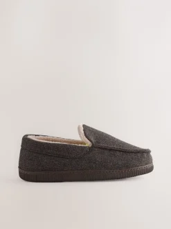 Pantoffels|Next - Closed Back Textured Slippers Bruin