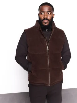 Jassen En Jacks|Next Bruin - Corduroy gewatteerde bodywarmer