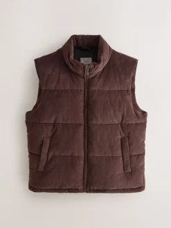 Jassen En Jacks|Next Bruin - Corduroy gewatteerde bodywarmer