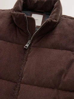 Jassen En Jacks|Next Bruin - Corduroy gewatteerde bodywarmer