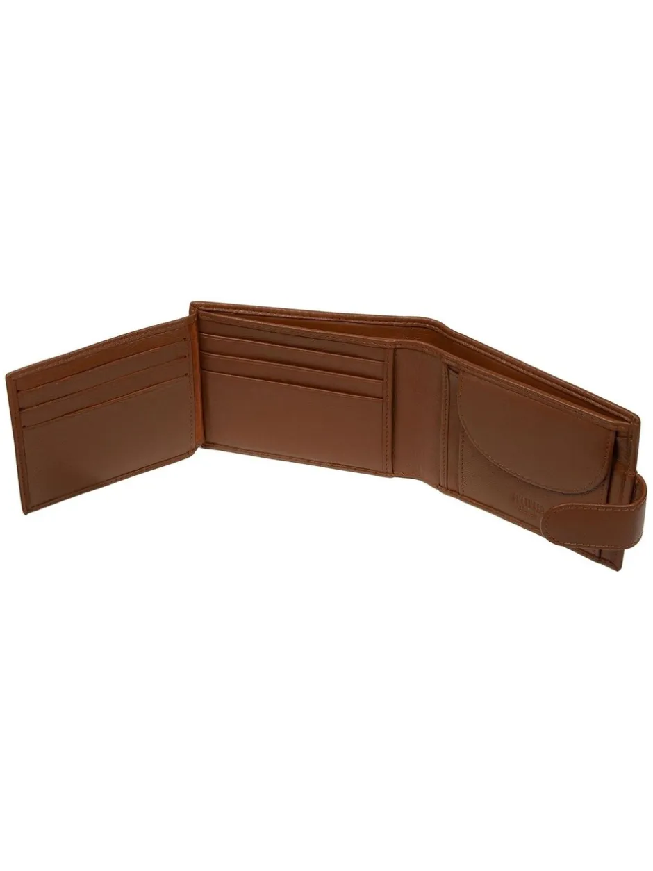 Portemonnees|Cultured London - 'Leo' Leather Wallet Bruin