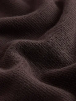 Gebreide Kleding*Next Bruin - Effen - Regular fit 100% katoenen premium trui met korte rits