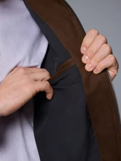 Blazers En Business-Jasjes*Next - Faux Suede Zip Through Collared Shacket Bruin
