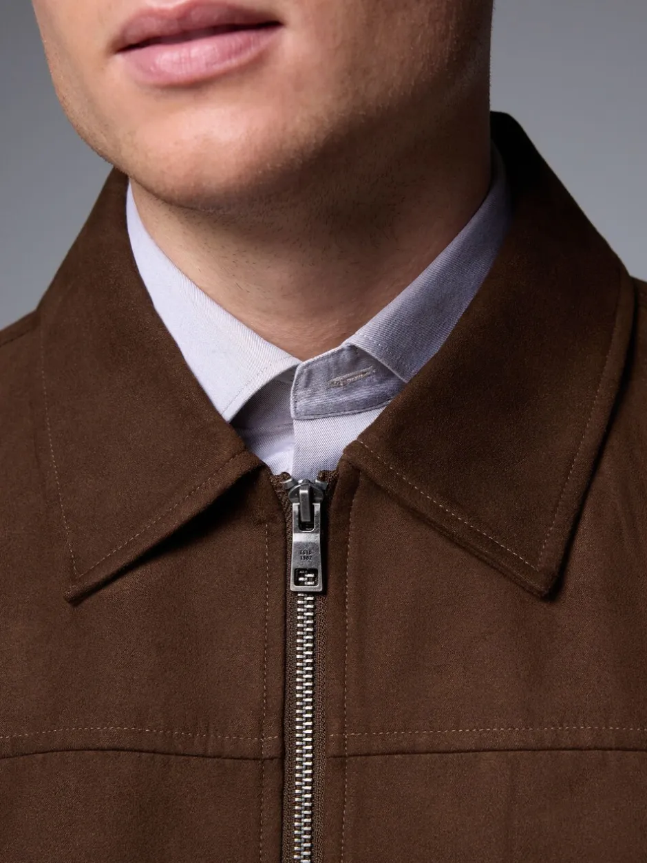 Blazers En Business-Jasjes*Next - Faux Suede Zip Through Collared Shacket Bruin