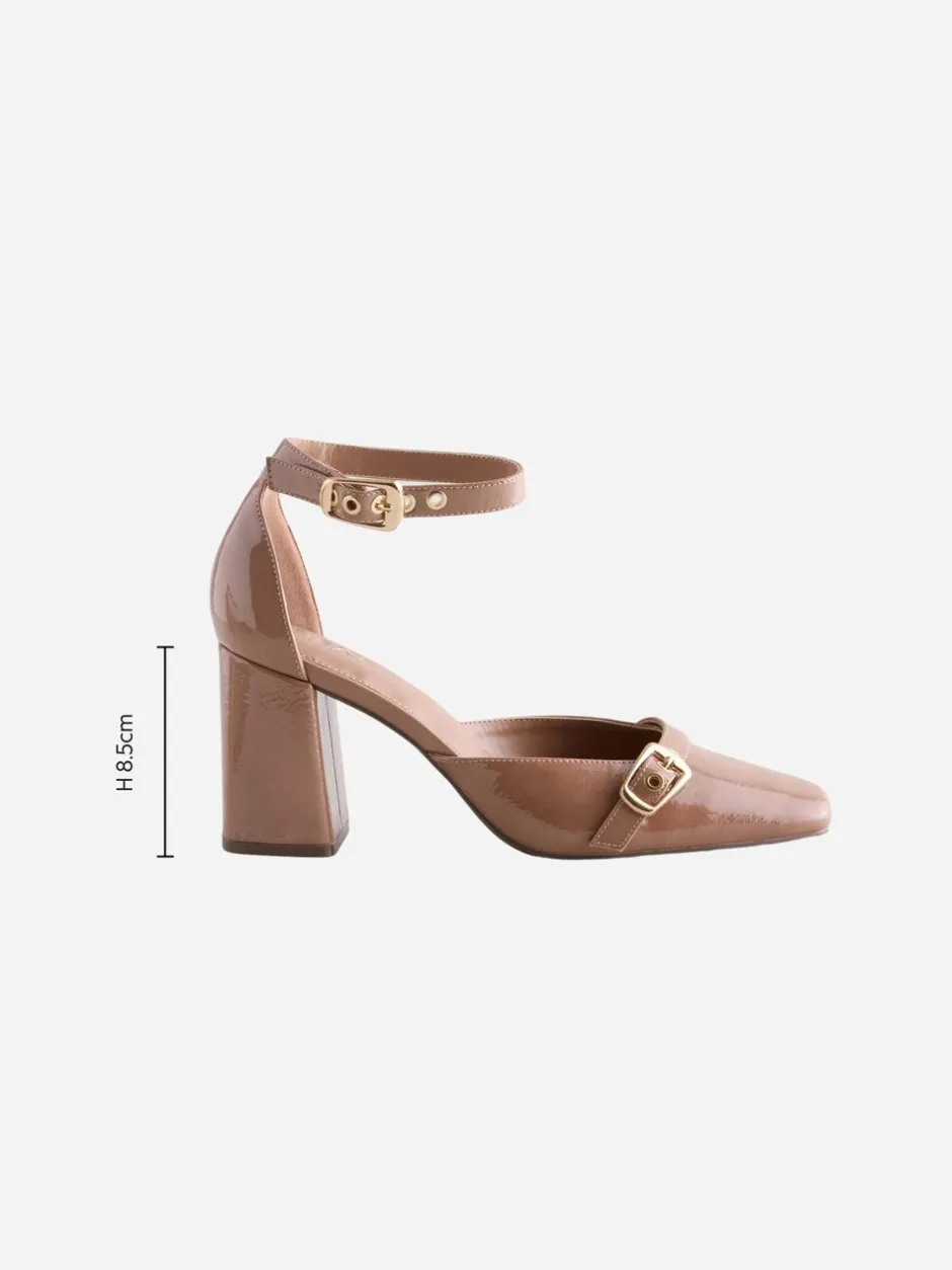 Schoenen Met Hakken|Next - Forever Comfort® Buckle Closed Toe Block Heels Bruin