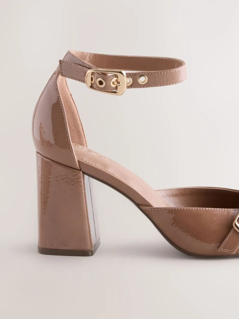 Schoenen Met Hakken|Next - Forever Comfort® Buckle Closed Toe Block Heels Bruin
