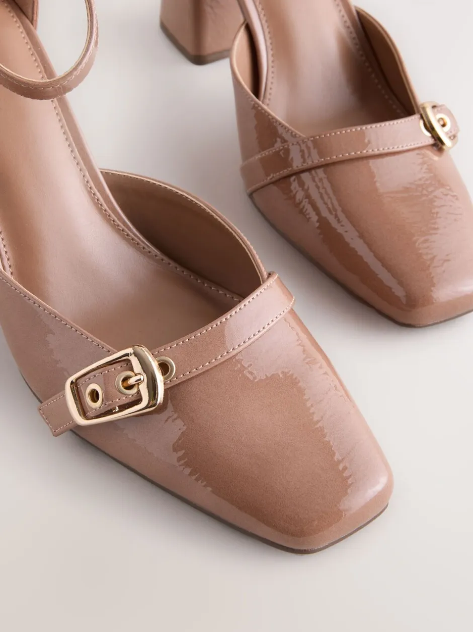Schoenen Met Hakken|Next - Forever Comfort® Buckle Closed Toe Block Heels Bruin