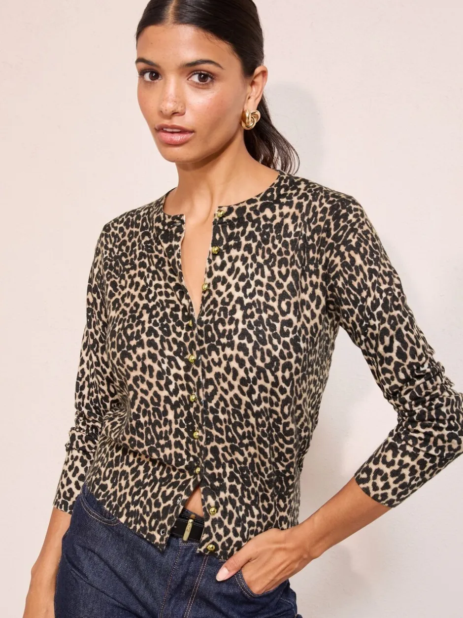 Gebreide Kleding|Friends Like These - Animal Dome Button Cardigan Bruin