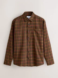 Shirts*Next Bruin - Geruit overhemd met lange mouwen