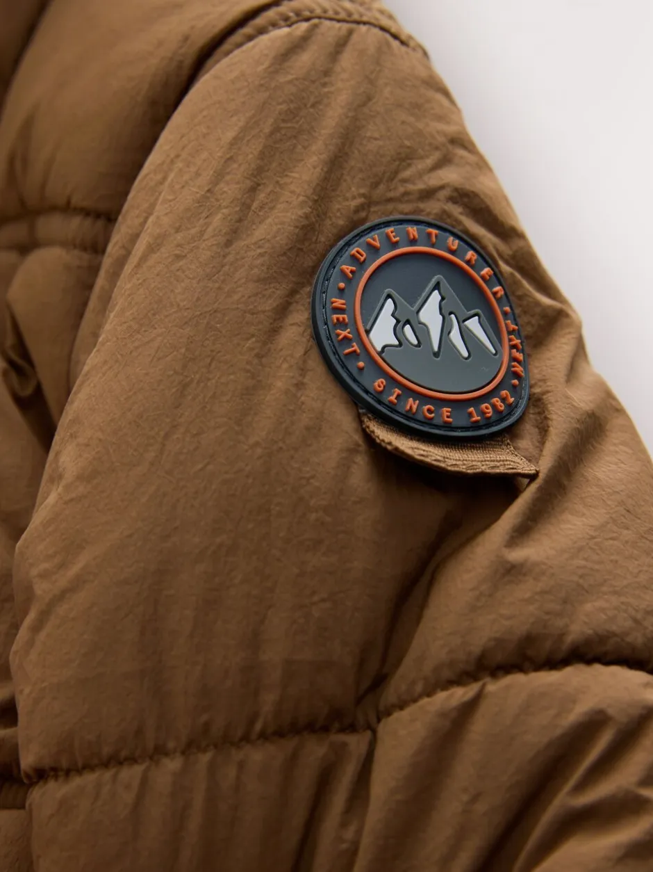 Schoolkleding|Jassen, Jacks En Kinderwagenpakjes|Next - Gewatteerde, regenbestendige jas met borgvoering (3mnd-7jr) Bruin