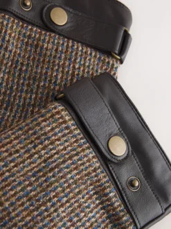 Mutsen, Sjaals En Handschoenen|Next - Harris Tweed And Leather Gloves Bruin