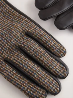 Mutsen, Sjaals En Handschoenen|Next - Harris Tweed And Leather Gloves Bruin