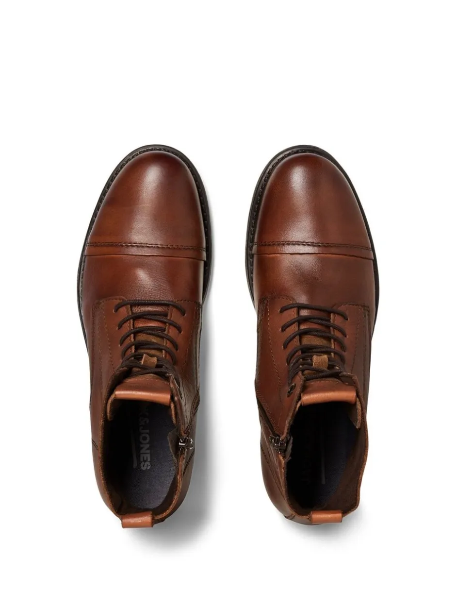 Boots|Formele Schoenen|JACK & JONES - leren laarzen Bruin