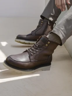 Boots|Jones Bootmaker - Essex Chunky Leather Boots Bruin