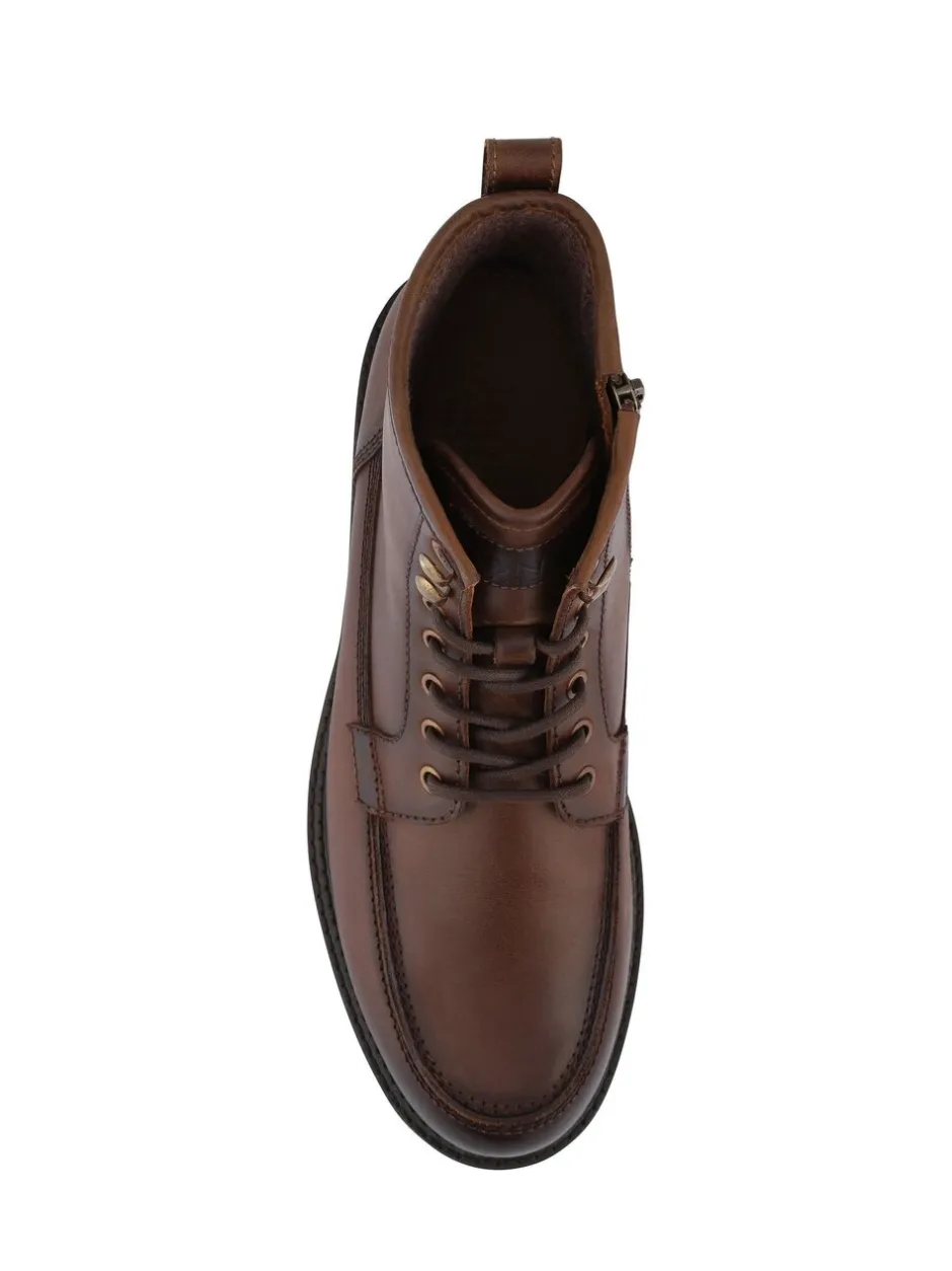 Boots|Jones Bootmaker - Essex Chunky Leather Boots Bruin