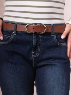 Ceintuurs|Lakeland Leather - Bowness Suède Riem met Dubbele Gesp Bruin