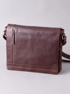 Tassen|Lakeland Leather - Grote Keswick Leren Messenger-tas Bruin