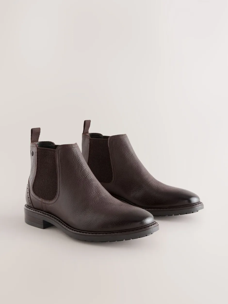 Boots|Next - Leren Chelsea laarzen Bruin