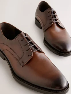 Schoenen|Formele Schoenen*Next - Leren Derby schoenen Bruin