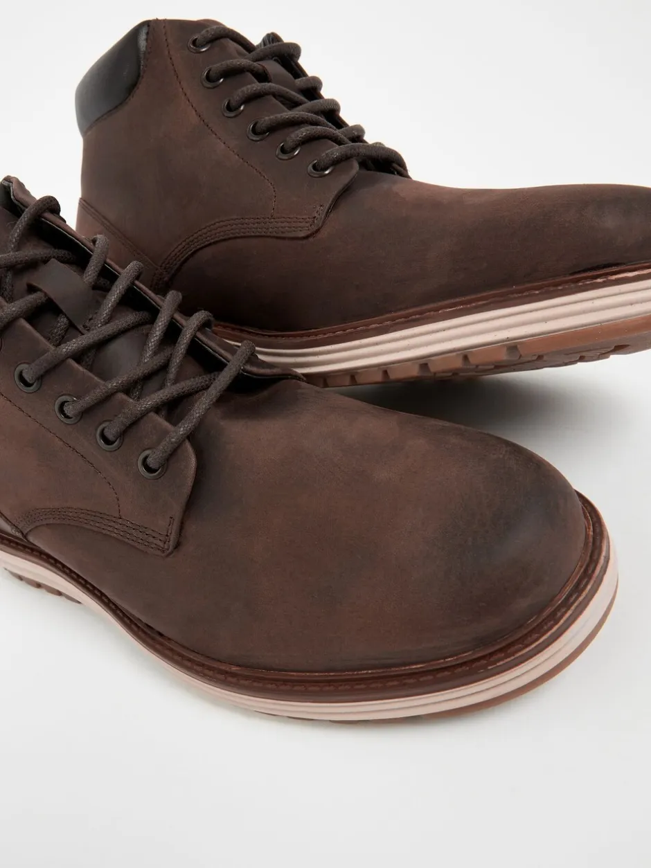 Boots|Next - Leren hoge schoenen Bruin