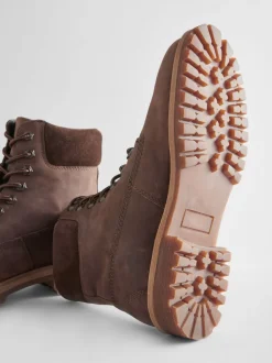Boots*Next Bruin - Leren laarzen met veters