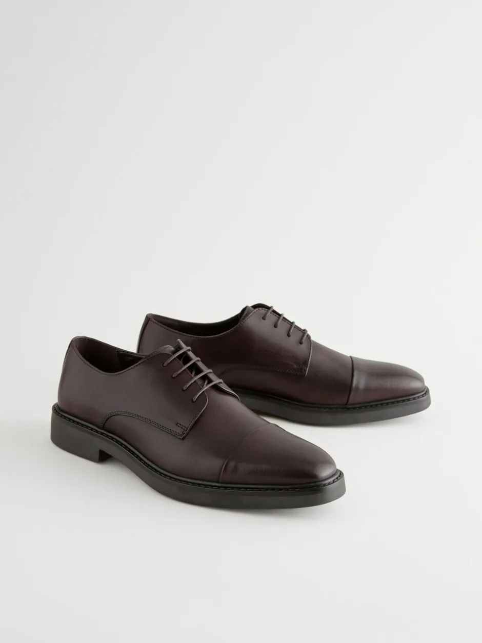 Schoenen|Formele Schoenen*Next - Leren schoenen met contrasterende neus Bruin