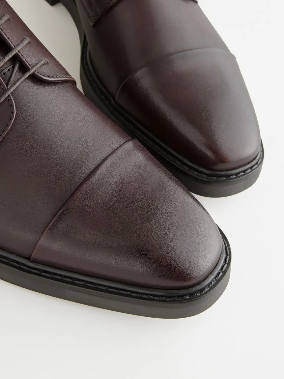 Schoenen|Formele Schoenen*Next - Leren schoenen met contrasterende neus Bruin