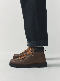 Boots|Next Bruin - Leren wandelschoenen