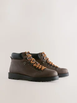 Boots|Next Bruin - Leren wandelschoenen