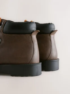 Boots|Next Bruin - Leren wandelschoenen