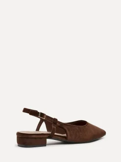 Lage Schoenen*Linzi - Clasica Low Heeled Slingback Courts Bruin