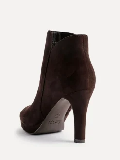 Boots|Linzi - Layara enkellaarzen met plateauzool en stilettohakken Bruin