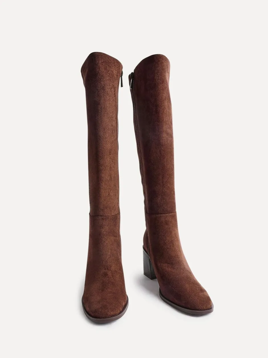 Boots*Linzi - Levine - Hoge laarzen met blokhak Bruin
